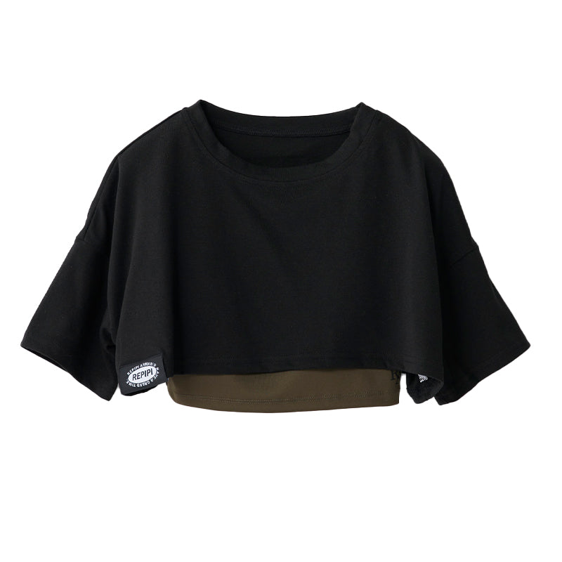 キャミブラ 短丈Tシャツ ダンス トレーニング 女の子 女子 かわいい シンプル repipi armario レピピアルマリオ 140～170cm トップス Tシャツ キャミ スポーティー (送料無料)