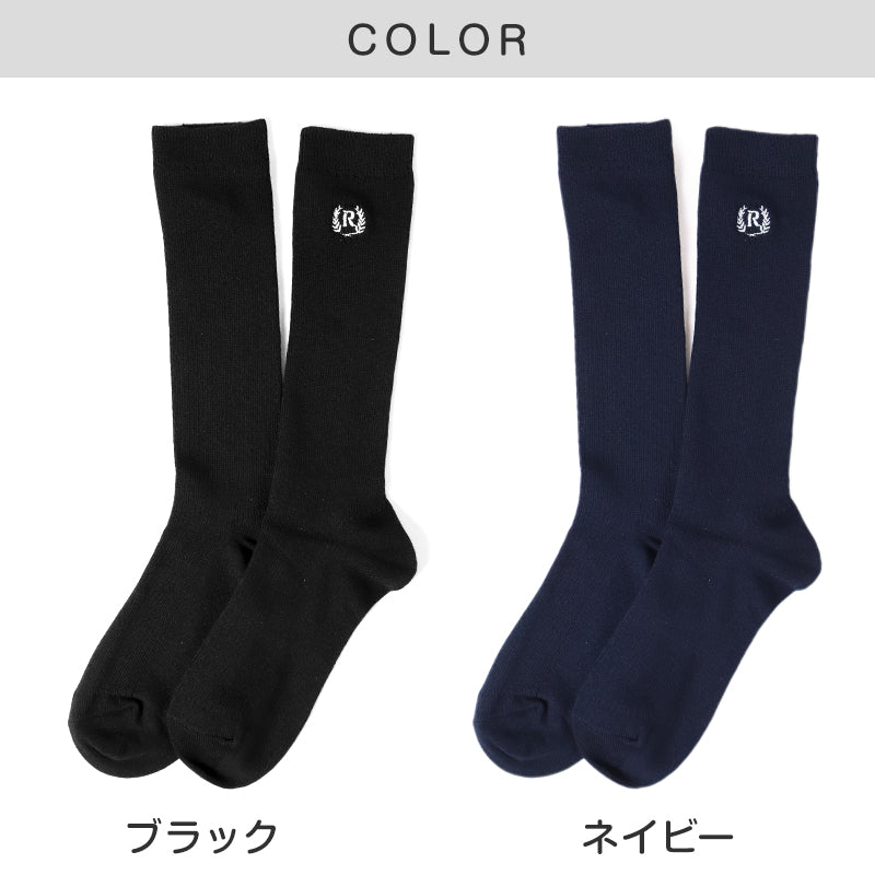 REPIPI ワンポイントソックス ガールズ キッズ ジュニア 靴下 小学生 中学生 高校生 女の子 28cm丈 22～25cm 子供用 シンプル おしゃれ リブ スクール 通学 学校