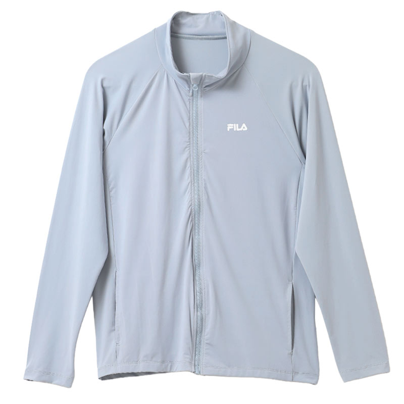 FILA 接触冷感 UVジャケット キッズ ラッシュガード 長袖 ジップアップ 150-170cm スタンドジップ 吸汗速乾 UVカット 紫外線対策 日焼け対策 耐塩素 プール 海 水泳 水遊び 学校水泳 子供 ジュニア 小学生 中学生 男の子 女の子 夏 羽織り