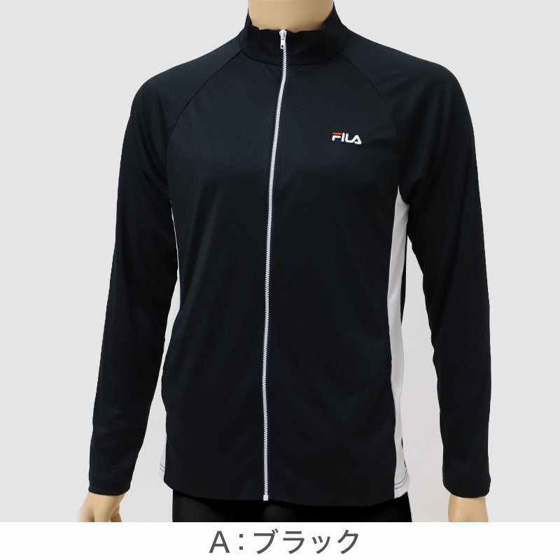 FILA フィラ ラッシュガード メンズ 長袖 UV遮蔽率90%以上 UVカット 水陸両用 UVジャケット 変色しにくい 日差し対策 紫外線対策 海 プール M～LL 海水浴 水着 上着 羽織り アウトドア スポーツ 旅行 川遊び レジャー 夏 男性用 ブランド