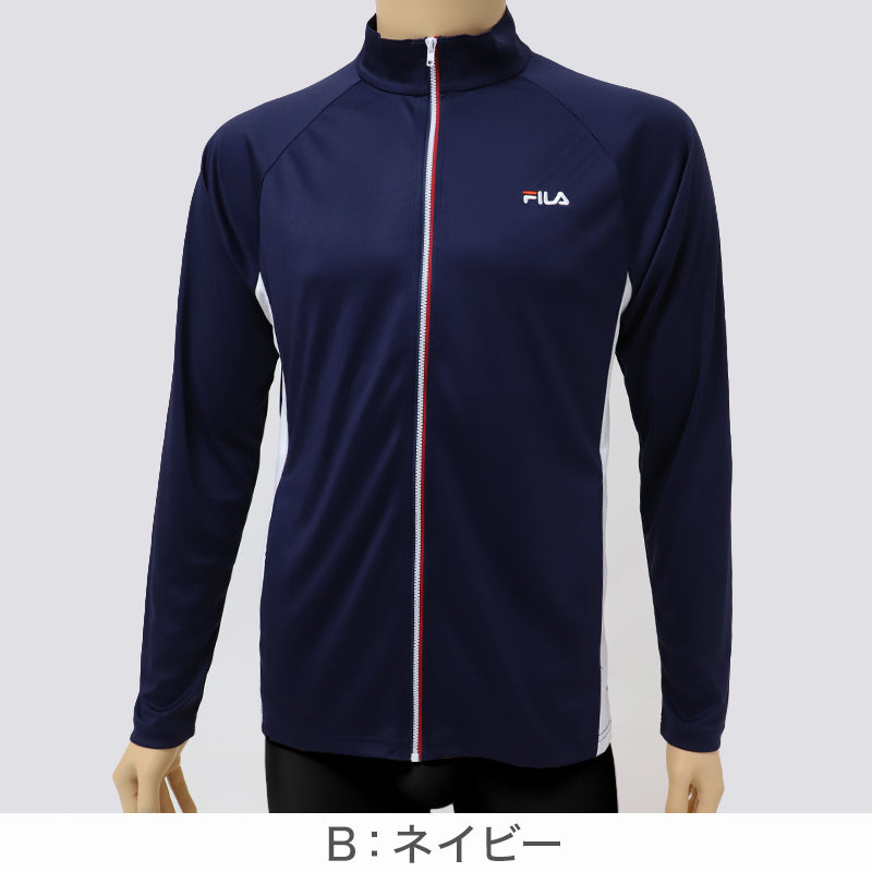 FILA フィラ ラッシュガード メンズ 長袖 UV遮蔽率90%以上 UVカット 水陸両用 UVジャケット 変色しにくい 日差し対策 紫外線対策 海 プール M～LL 海水浴 水着 上着 羽織り アウトドア スポーツ 旅行 川遊び レジャー 夏 男性用 ブランド