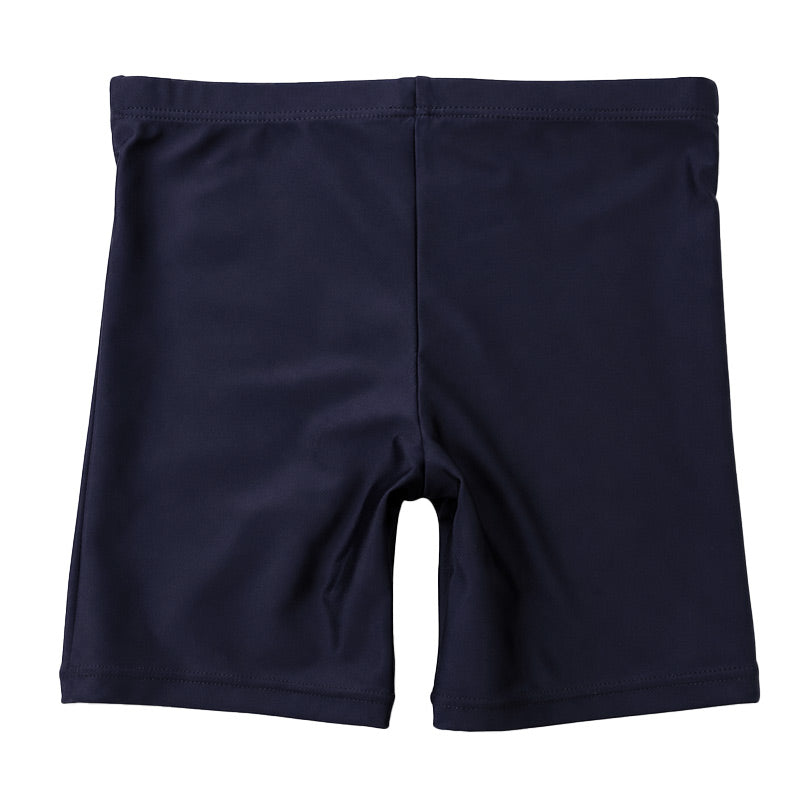 スイムパンツ 男の子 キッズ ジュニア 子供 水着 スクール水着 海パン 110cm～170cm サーフパンツ セミロング セミロング丈 ネイビー UPF50+ 紫外線対策 ゼッケン付き ウエストひも 無地 シンプル ストレッチ プール 海 学校 水泳 体育 授業 水遊び