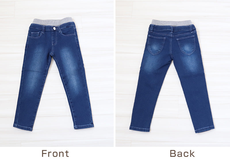 女の子 デニム 長ズボン ロングパンツ キッズ 子供服 ボトムス 110～130cm ストレッチ ズボン パンツ ジーンズ ジーパン ボトム ガールズ ガール 女子 ジュニア 女児 こども 子供 通園 通学 デイリー (在庫限り)