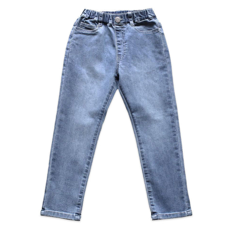 男女兼用 子供 ストレッチデニム 長ズボン ロングパンツ ボトムス 90～170cm デニム ジーンズ ジーパン ズボン キッズ ジュニア こども 子ども 子供服 通園 通学 デイリー