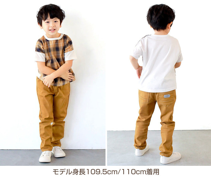 子供 ストレッチ ロングパンツ 長ズボン ボトムス チノパン 90～160cm (ズボン キッズ ジュニア こども 子ども 子供服 通園 通学  デイリー)