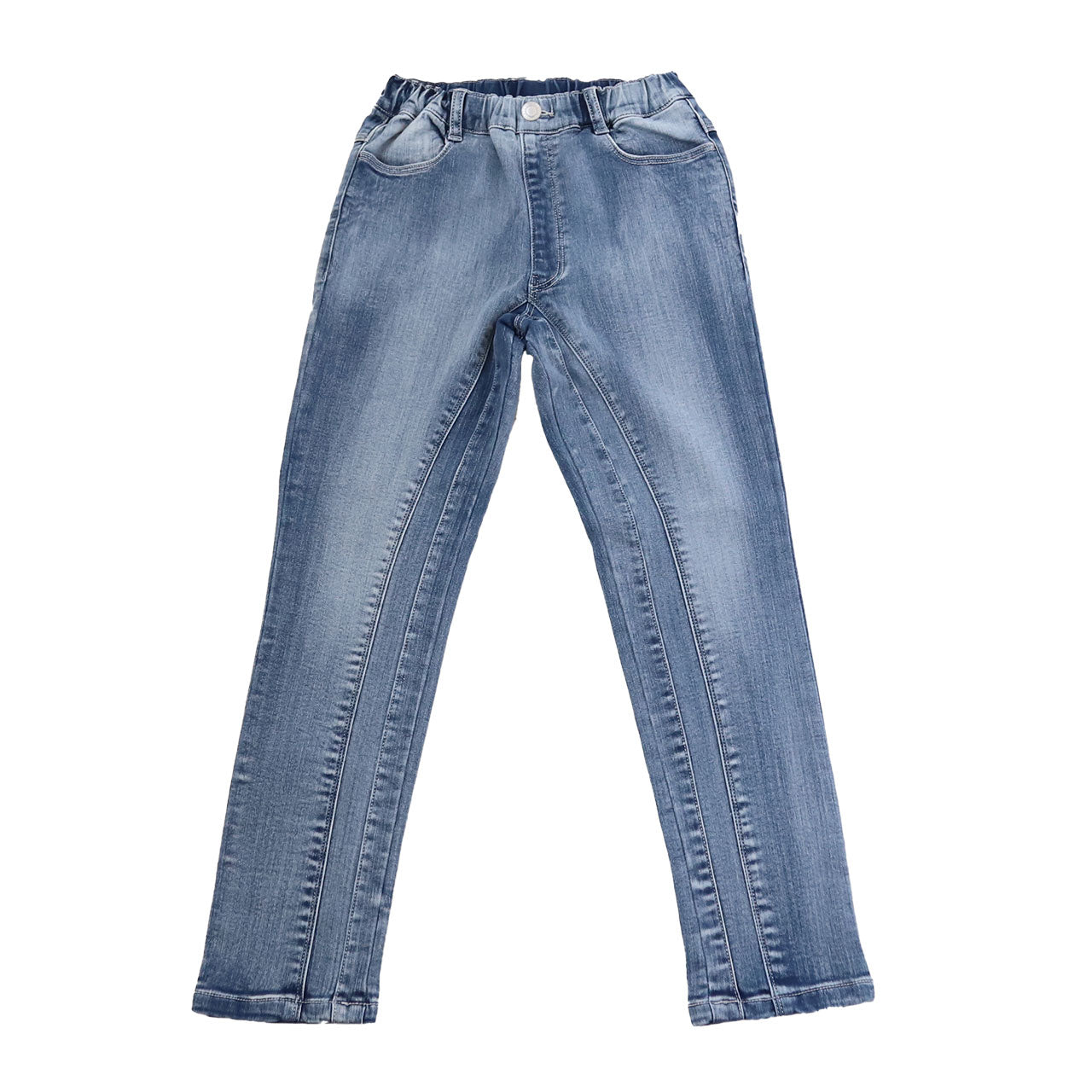 女の子 デニム ロングパンツ 長ズボン ボトムス 90～160cm (ストレッチパンツ ジーパン ジーンズ ストレッチ ズボン キッズ ジュニア こども 子供 子供服 ボトムス 通園 通学 デイリー) (在庫限り)