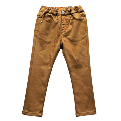 女の子 ストレッチパンツ 長ズボン 裏超微起毛 パウダー起毛 フリル付き キッズ 子供 ボトムス 90～160cm 秋冬 ズボン ジュニア こども 子供服 通園 通学 デイリー かわいい