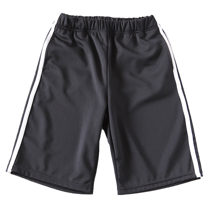 キッズ ジャージ ハーフパンツ 半ズボン 黒 男の子 女の子 110～160cm 子供 ジュニア ジャージパンツ ジャージ下 ショートパンツ 子供服 撥水 ズボン ボトムス ドライ 運動着 (在庫限り)