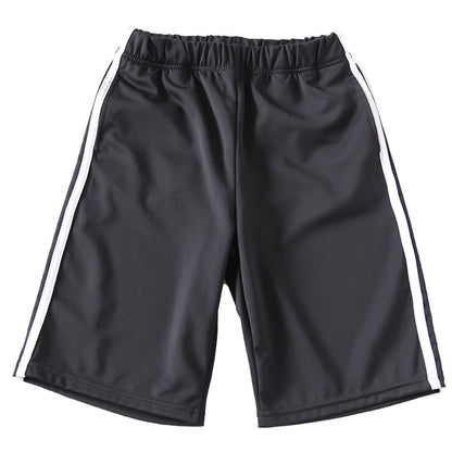 キッズ ジャージ ハーフパンツ 半ズボン 黒 男の子 女の子 110～160cm 子供 ジュニア ジャージパンツ ジャージ下 ショートパンツ 子供服 撥水 ズボン ボトムス ドライ 運動着 (在庫限り)