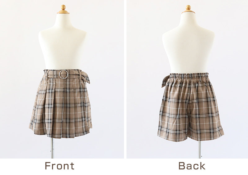 キッズ キュロットスカート パンツ 女の子 スカーチョ 140～160cm 子供 子供服 子ども服 秋服 冬服 ボトムス ジュニア チェック ガールズ ガール 女子 女児 ボトム (在庫限り)
