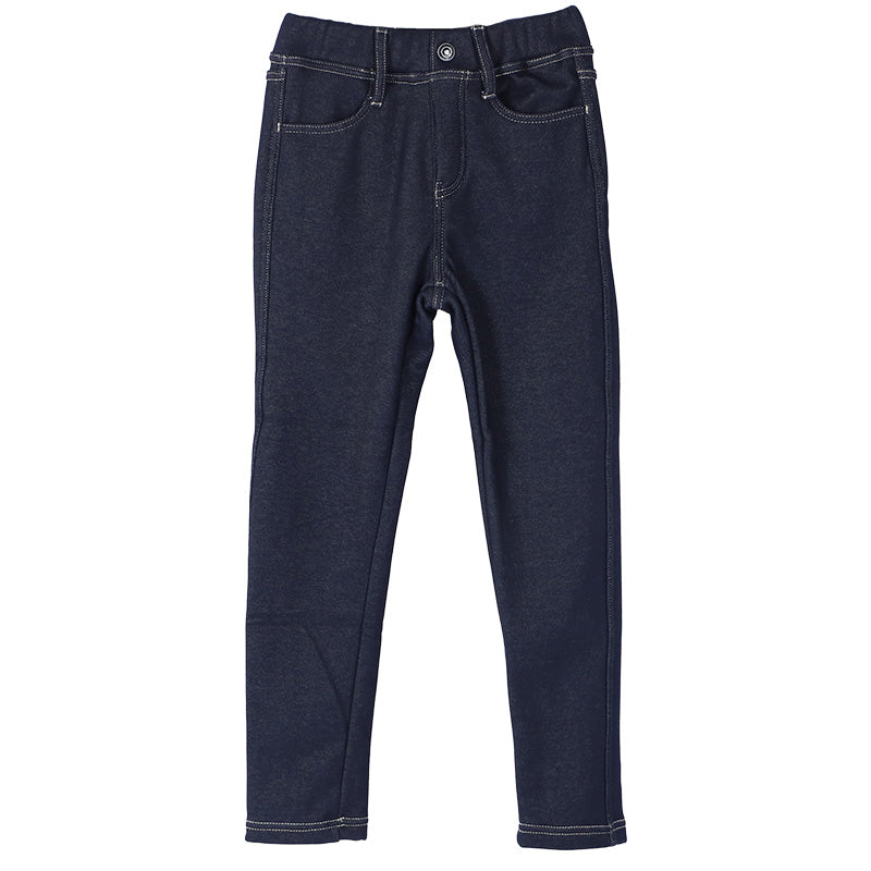 女の子 裏起毛 ストレッチ デニム風 長ズボン ロングパンツ ボトムス 110 120 130 140 150 160cm 秋 冬 あたたかシャギーパンツ ジーパン ジーンズ ストレッチ キッズ ジュニア こども 子供 子供服 通園 通学 デイリー