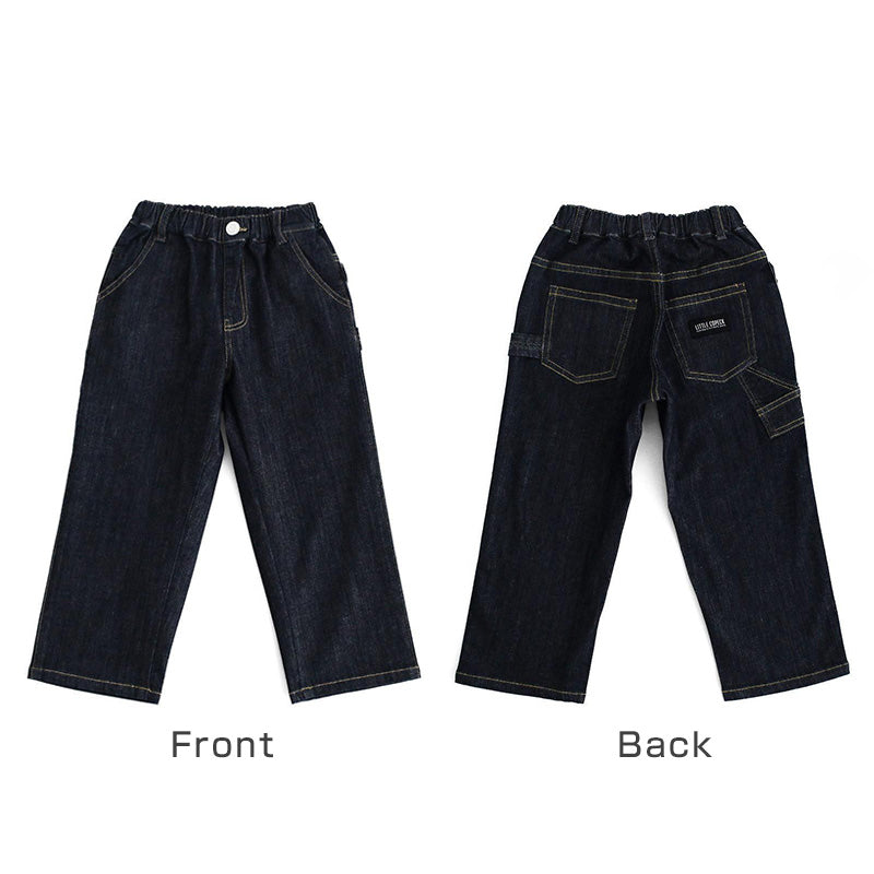 デニムチノワイドペインター キッズ 男の子 パンツ 子供服 130 140 150 160cm 長ズボン ズボン ワイドストレート ストレッチ デニム チノ 通学 通園 カジュアル ボトムス ウエストゴム 春 夏 秋 伸びる かっこいい ゆったり おしゃれ 人気 定番