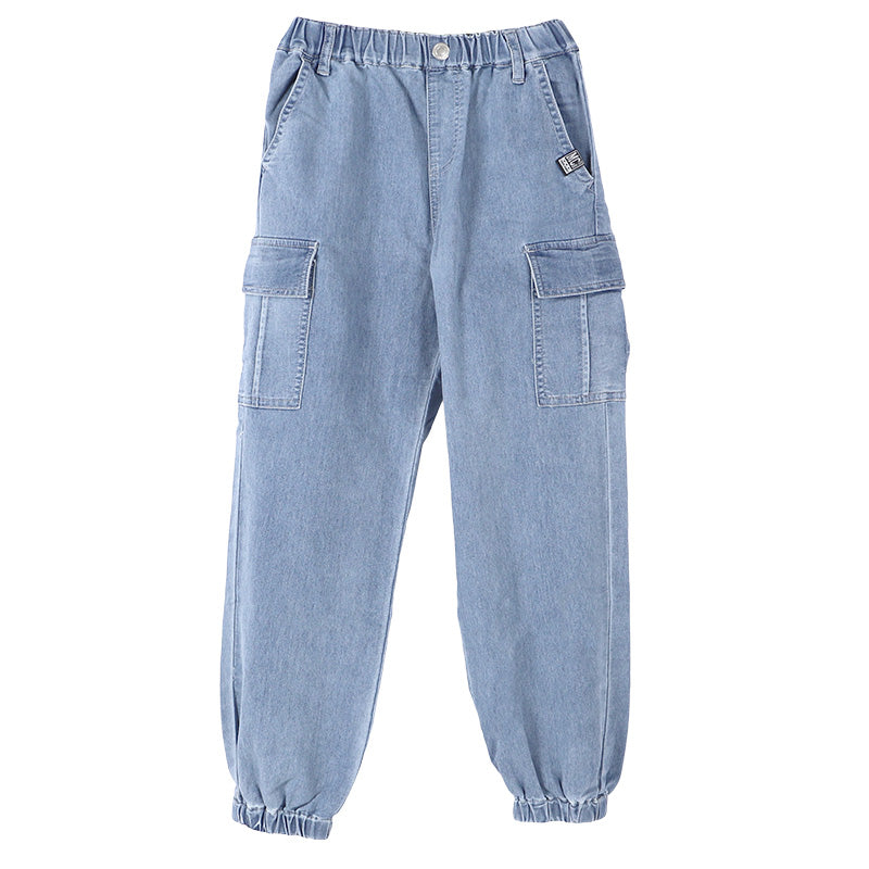 子供 男子 ズボン デニム ジョガーパンツ 長ズボン ロングパンツ ボトムス  140 150 160 170cm ジーパン ジーンズ ジュニア 子供服 こども 子供 ボーイ 男児 薄手 春 夏 秋