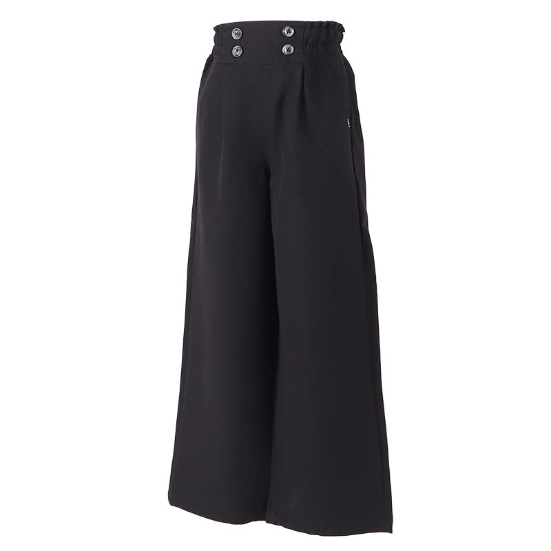 子供 女の子 ワイドパンツ ボトムス  120 130 140 150 160cm 薄手 キュロット スカート風 ズボン パンツ キッズ ジュニア こども 子供服 ボトム 通園 通学 デイリー 春 夏 秋 チェック柄 無地