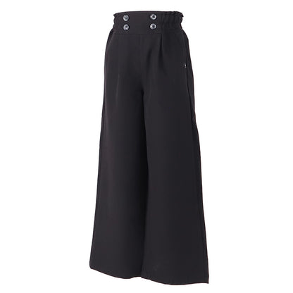 子供 女の子 ワイドパンツ ボトムス  120 130 140 150 160cm 薄手 キュロット スカート風 ズボン パンツ キッズ ジュニア こども 子供服 ボトム 通園 通学 デイリー 春 夏 秋 チェック柄 無地