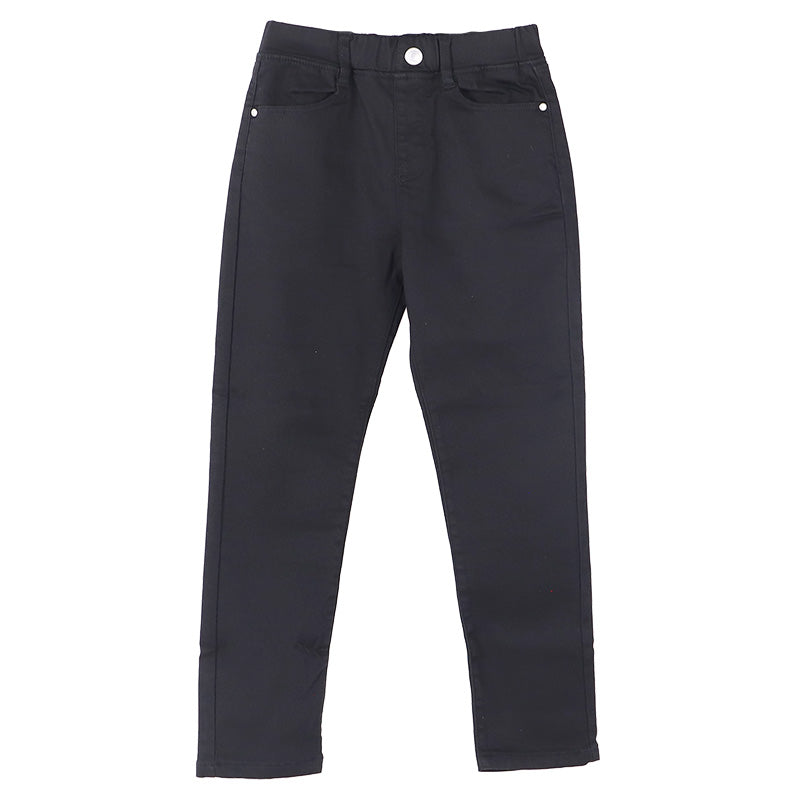 女の子 長ズボン 裏起毛 パンツ ズボン 140 150 160cm 秋 冬 秋冬 デニム ジーパン ジーンズ 黒 ブラック スリム 暖かい 女子 キッズ ジュニア 女児 子供 子供服 ボトムス 通園 通学 デイリー