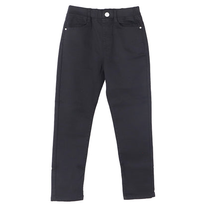 女の子 長ズボン 裏起毛 パンツ ズボン 140 150 160cm 秋 冬 秋冬 デニム ジーパン ジーンズ 黒 ブラック スリム 暖かい 女子 キッズ ジュニア 女児 子供 子供服 ボトムス 通園 通学 デイリー