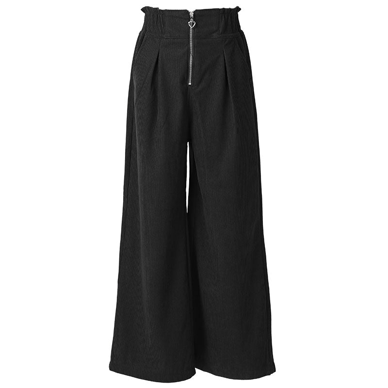 コーデュロイ パンツ キッズ 女の子 ワイドパンツ 子供服 140 150 160cm 長ズボン ロングパンツ やわらか 薄手 春 秋 春秋 ボトムス ゆったり 女児 ガールズ ジュニア カジュアル おしゃれ かわいい シンプル ウエストゴム ポケット付き