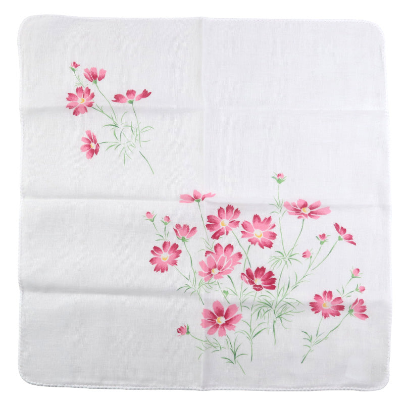 ガーゼハンカチ 大判 綿100% 日本製 2重ガーゼ 約45×45cm ハンドタオル 大人用ハンカチ ポケットハンカチ 赤ちゃん 大人 かわいい 柄入り おしゃれ コスモス ブルー ピンク パープル なでしこ ベージュ ふくろう ブラウン ギフト 出産祝い 保育園 幼稚園 通勤 通学