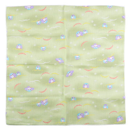 ガーゼハンカチ 大判 綿100% 日本製 2重ガーゼ 約43×43cm ハンドタオル 大人用ハンカチ 赤ちゃん 大人 かわいい 柄入り 和柄 シンプル ふくろう グリーン ピンク パープル うさぎ ブルー 紫陽花 クリーム 招き猫 薔薇 ギフト 出産祝い 保育園 幼稚園 通勤 通学