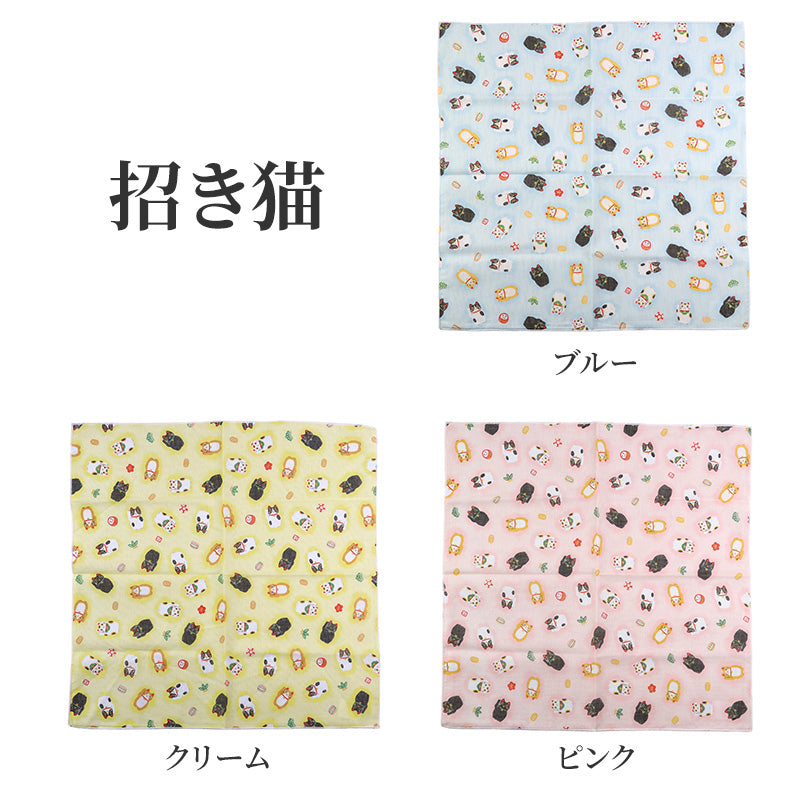ガーゼハンカチ 大判 綿100% 日本製 2重ガーゼ 約43×43cm ハンドタオル 大人用ハンカチ 赤ちゃん 大人 かわいい 柄入り 和柄 シンプル ふくろう グリーン ピンク パープル うさぎ ブルー 紫陽花 クリーム 招き猫 薔薇 ギフト 出産祝い 保育園 幼稚園 通勤 通学