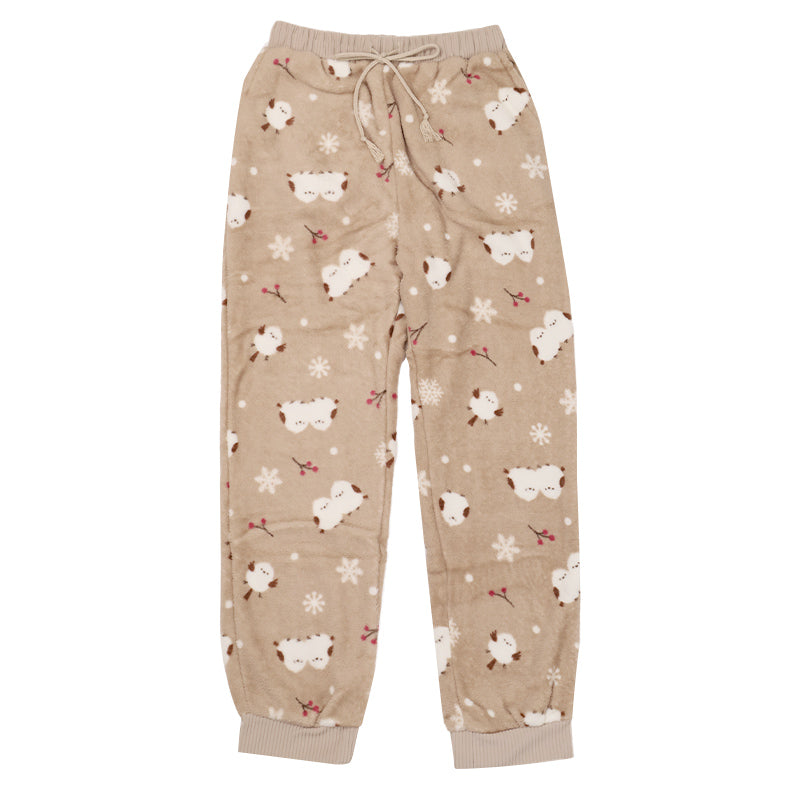 ルームパンツ レディース 冬 裏起毛 パジャマ ズボン かわいい あったかい ルームウェア 部屋着 M-L ジョガーパンツ もこもこ ボトム パンツ やわらかい 柄 防寒対策 婦人 女性 女子 寒さ対策 冷え対策