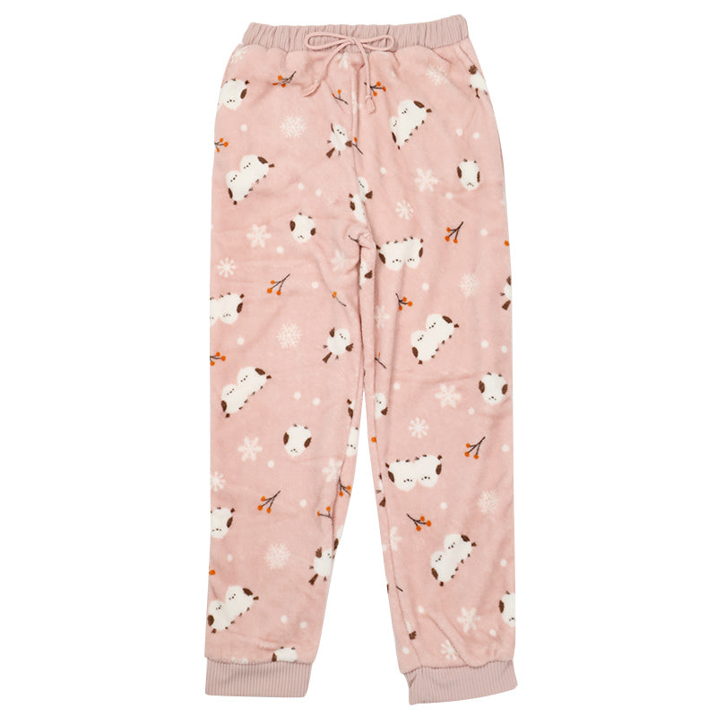 ルームパンツ レディース 冬 裏起毛 パジャマ ズボン かわいい あったかい ルームウェア 部屋着 M-L ジョガーパンツ もこもこ ボトム パンツ やわらかい 柄 防寒対策 婦人 女性 女子 寒さ対策 冷え対策