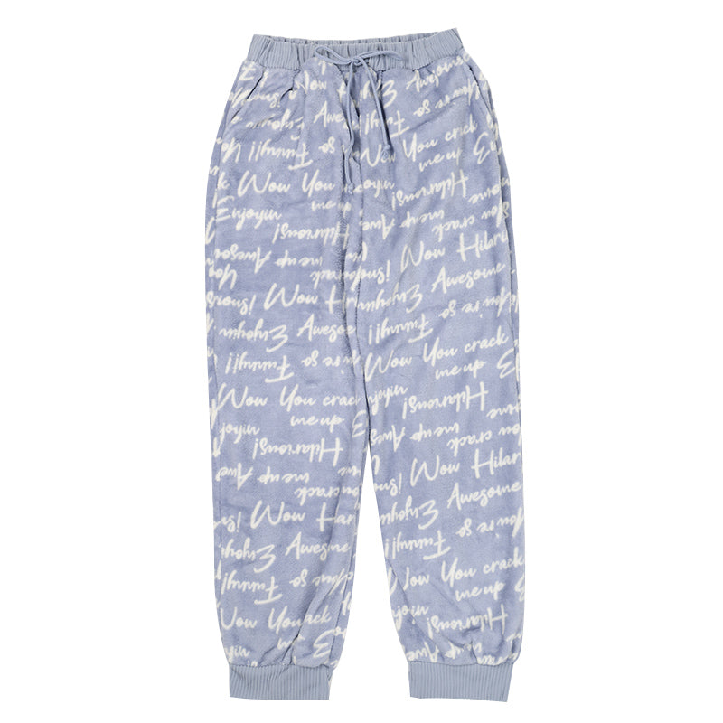 ルームパンツ レディース 冬 裏起毛 パジャマ ズボン かわいい あったかい ルームウェア 部屋着 M-L ジョガーパンツ もこもこ ボトム パンツ やわらかい 柄 防寒対策 婦人 女性 女子 寒さ対策 冷え対策