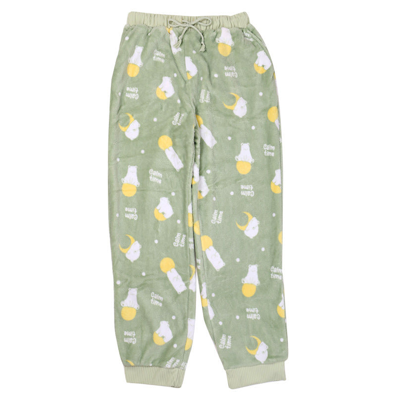 ルームパンツ レディース 冬 裏起毛 パジャマ ズボン かわいい あったかい ルームウェア 部屋着 M-L ジョガーパンツ もこもこ ボトム パンツ やわらかい 柄 防寒対策 婦人 女性 女子 寒さ対策 冷え対策