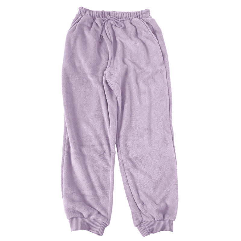 ルームパンツ レディース 冬 起毛 パジャマ ズボン かわいい あったかい ルームウェア 部屋着 M-L ジョガーパンツ ルームウエア ボトム パンツ やわらかい もこもこ 防寒対策 無地 シンプル 裾しぼり 婦人 女子 女性