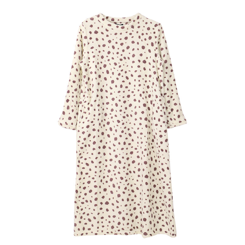 ルームウェア ワンピース 冬 長袖 レディース ルームウエア 部屋着 パジャマ かわいい あったかい M-L もこもこ 柄 起毛 ボーダー チェック 猫 ハリネズミ 花 無地 女性 女子 防寒対策 やわらかい