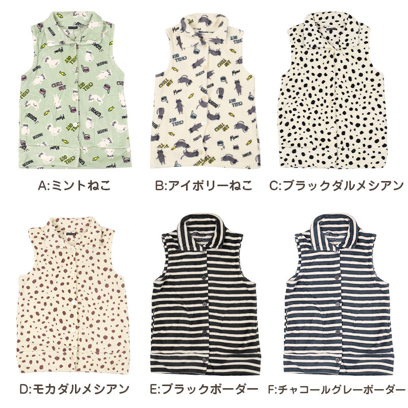 あったか ベスト レディース 冬 かわいい ルームウェア 婦人 部屋着 M-L マイクロファイバー やわらかい もこもこ 柄 暖かい あたたかい 柔らか 秋冬 寒さ対策 冷え対策 温活 30代 40代 50代 60代