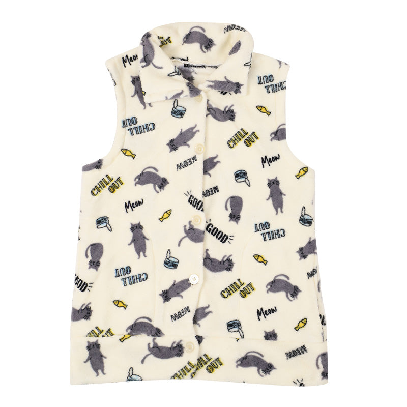 あったか ベスト レディース 冬 かわいい ルームウェア 婦人 部屋着 M-L マイクロファイバー やわらかい もこもこ 柄 暖かい あたたかい 柔らか 秋冬 寒さ対策 冷え対策 温活 30代 40代 50代 60代