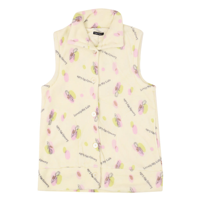 あったか ベスト レディース 冬 かわいい ルームウェア 婦人 部屋着 M-L マイクロファイバー やわらかい もこもこ 柄 暖かい あたたかい 柔らか 秋冬 寒さ対策 冷え対策 温活 30代 40代 50代 60代