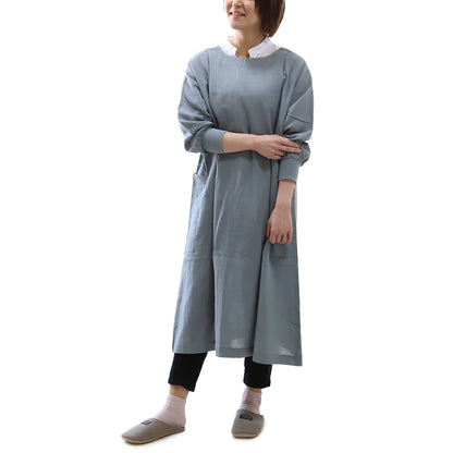 エプロン 割烹着 おしゃれ 羽織り コットンリネン カフェ 2way レディース 綿麻 保育士 M-L 母の日 プレゼント 実用的 お母さん 贈り物 シンプル 無地 スモック 可愛い ロング かっぽう着 割烹 着 かっぽうぎ (送料無料)