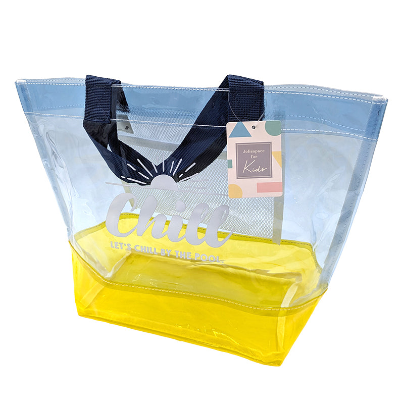 プールバッグ 男の子 女の子 キッズ スイムバッグ クリア 透明 約26×30cm 手さげ キッズ スイミングバッグ 水泳バッグ 男の子 女の子 サブバッグ スイミング プール 水泳 サブバック 通園 通学 入園準備 入学準備 防水