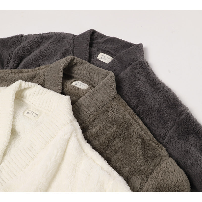 カーディガン ルームウェア レディース スリーパー 部屋着 もこもこ 大人用 冬用 M-L あったか 暖かい パジャマ ルームウエア 羽織り 上着 シープタッチ