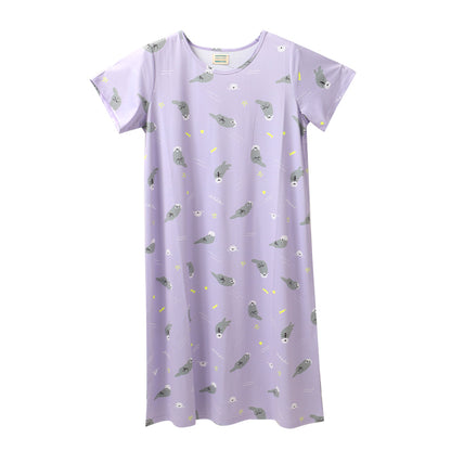 ルームワンピース 冷感 レディース 接触冷感 ワンピース 夏 パジャマ 部屋着 M-L 半袖 ゆったり ひんやり ルームウェア サマーワンピース ナイトウェア 可愛い 動物柄 スイーツ柄 おしゃれ 涼しい 部屋着 リラックス おうち時間