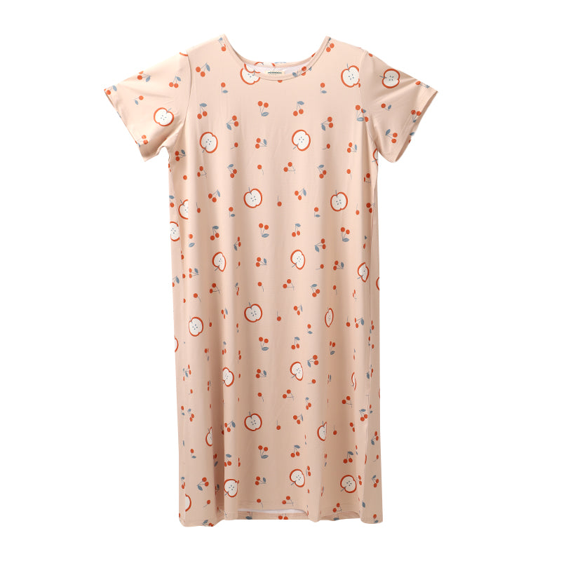 ルームワンピース 冷感 レディース 接触冷感 ワンピース 夏 パジャマ 部屋着 M-L 半袖 ゆったり ひんやり ルームウェア サマーワンピース ナイトウェア 可愛い 動物柄 スイーツ柄 おしゃれ 涼しい 部屋着 リラックス おうち時間