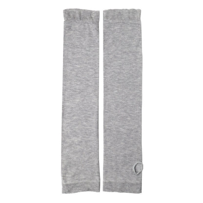 アームカバー シルク混 UVカット レディース ニット 紫外線対策 約50cm 日焼け防止 冷房対策 夏用 さらさら 二の腕カバー UVアームカバー シルク 手袋 グレー ブラック おしゃれ ナチュラル 薄手