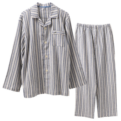 パジャマ メンズ 長袖 綿楊柳 綿100 前開き クレープ M L LL 揚柳 夏 涼しい ゆったり 上下セット 胸ポケット付き クロコダイル 紳士 部屋着 寝巻き コットン さらさら さらっと 肌離れ 清涼感 くつろぎ 春夏 男性用
