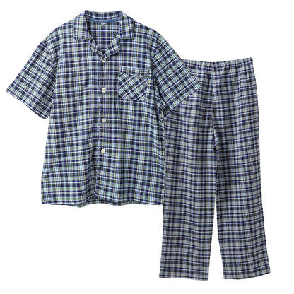 パジャマ メンズ 半袖 綿100% 楊柳 クレープ 前開き M L LL 夏用 涼しい ゆったり 上下セット 春夏 男性用 胸ポケット付き クロコダイル 紳士 部屋着 寝巻き コットン さらさら さらっと 肌離れ 清涼感 くつろぎ 父の日 プレゼント ギフト