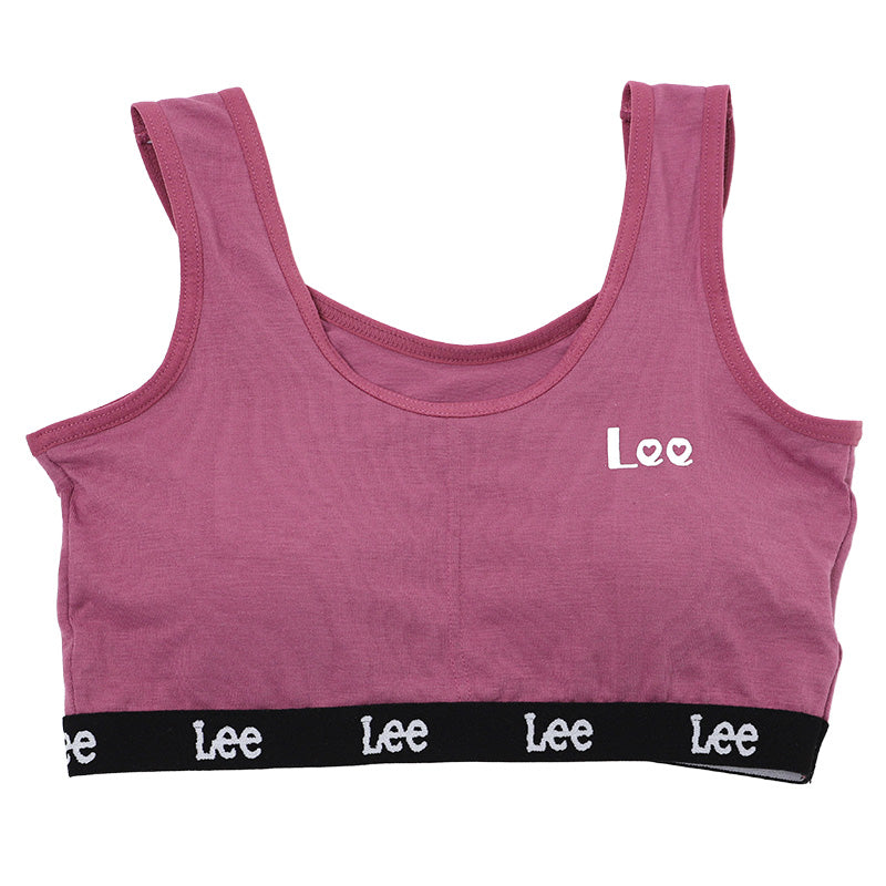 女児 ブラジャー ハーフトップ カップ付き Lee 綿混 吸水速乾 ソフトブラ ジュニアブラ キッズブラ 140cm 150cm 160cm 165cm ガールズ 下着 インナー ジュニア 女の子 小学生 中学生 高校生 ティーン スクールインナー 通学 体育 運動 部活 汗対策