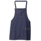 エプロン 男女兼用 EDWIN エドウィン 首掛け デニム ヒッコリー 綿100% 薄手 軽い M-L おしゃれ ポケット付き 胸ポケット フロントポケット 腰紐 前結び メンズ レディース キッチン カフェ 保育士 ガーデニング DIY 作業用 シンプル