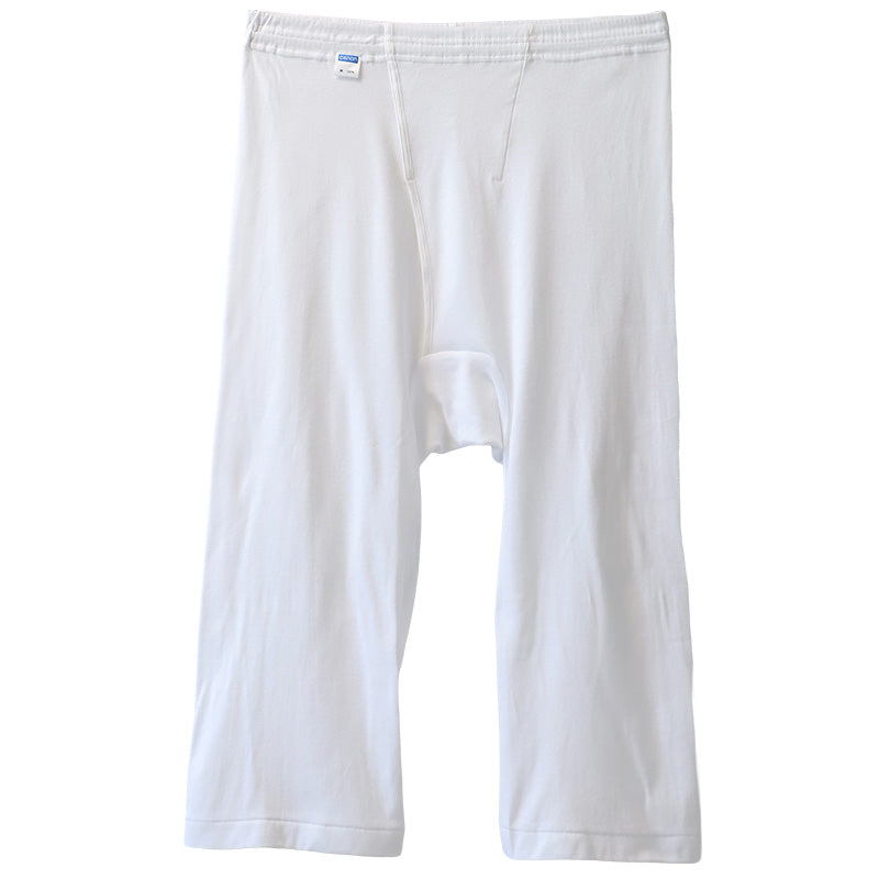 紳士 ロングパンツ 綿100％ メンズ インナー 肌着 下着 日本製 CARON キャロン M L LL 前開き 綿 コットン ベーシックインナー 紳士肌着 ウエストゴム ゴム交換可 後ろマチ ズボン下 快適 男性用インナー メンズインナー 紳士下着 肌着パンツ