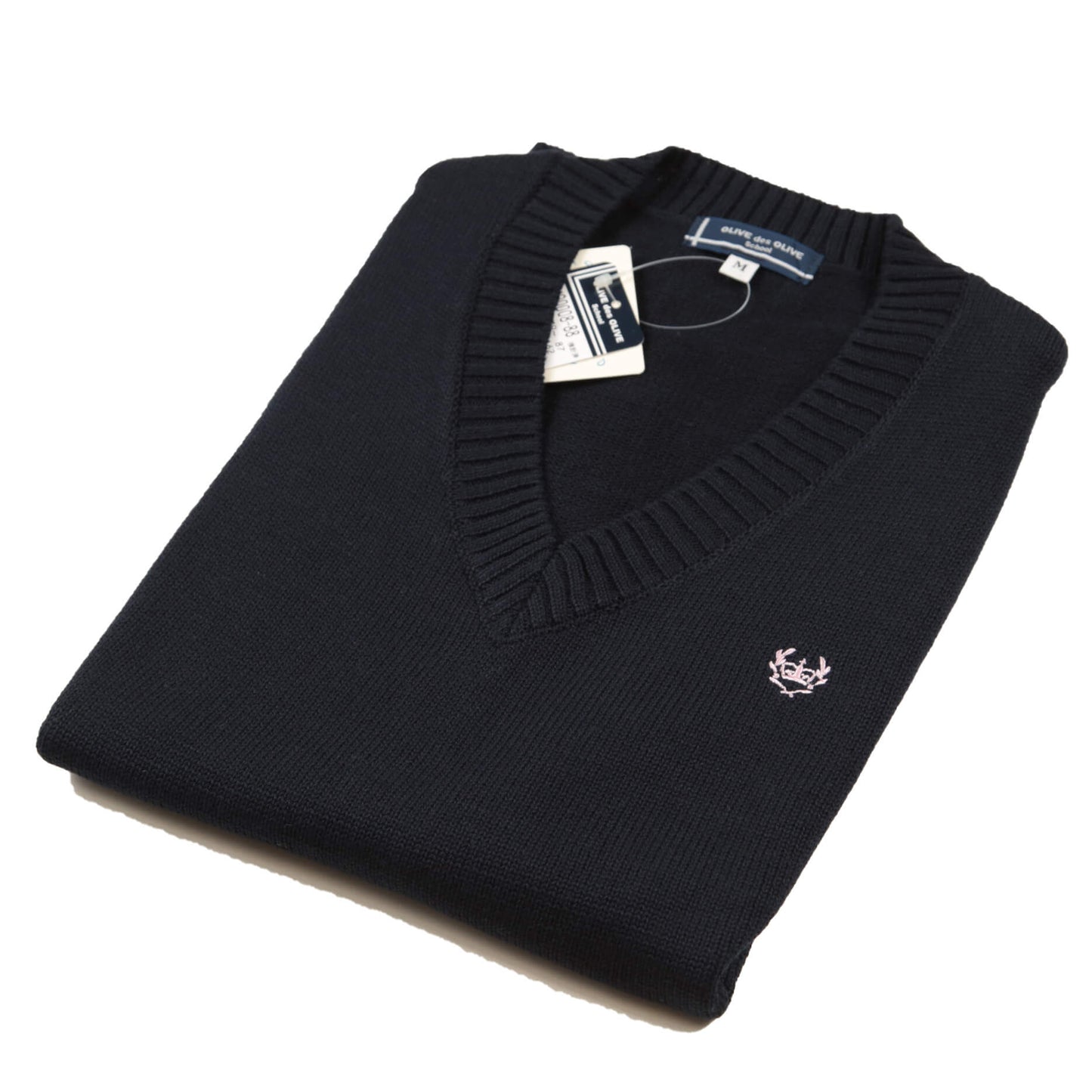 OLIVE des OLIVE コットンニット ベスト S～L (OLIVE des OLIVE ベスト 学生 女子 スクール 冬用 毛玉防止 型崩れ防止)(送料無料) (在庫限り)