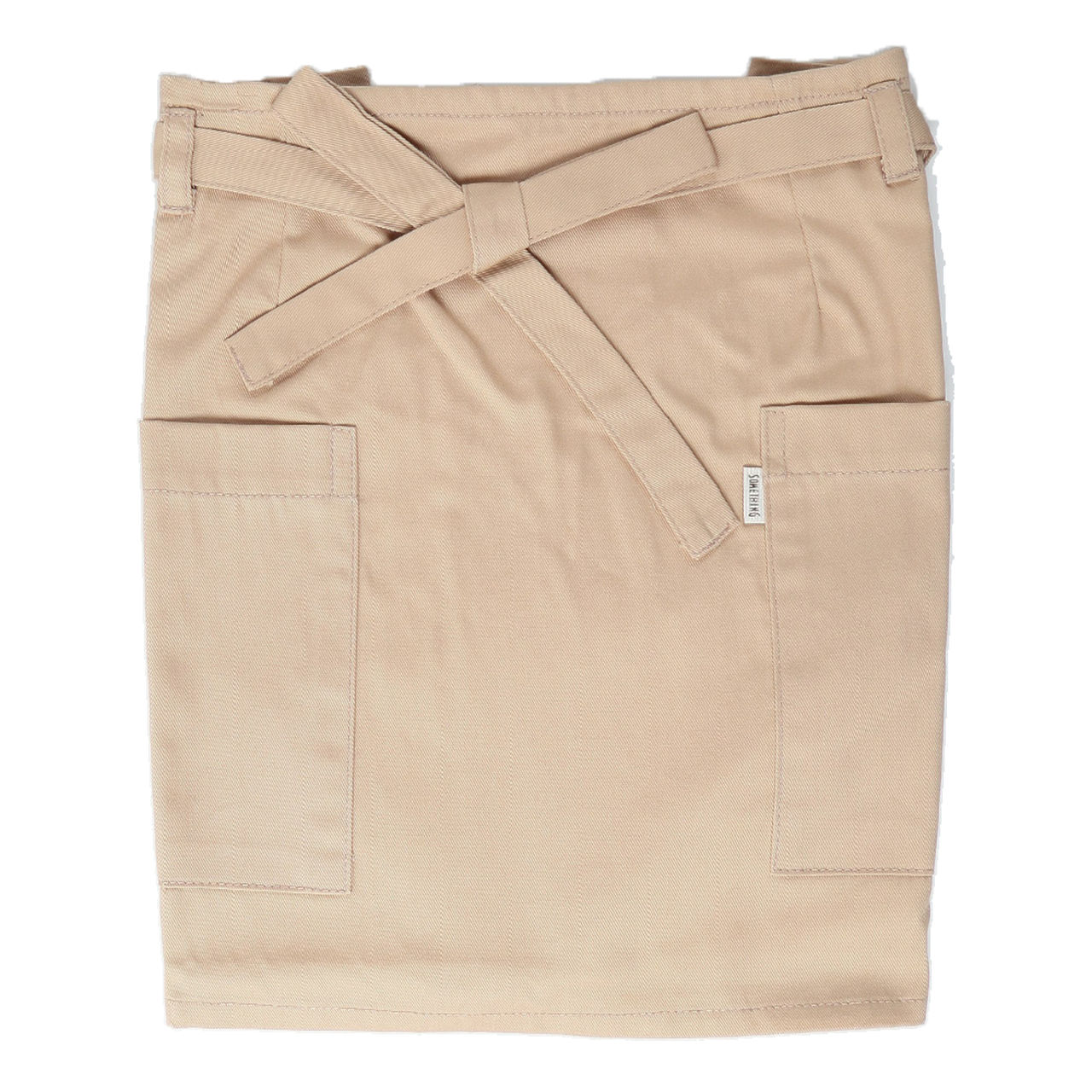 女性用 SOMETHING 両サイドポケット付き ギャルソン ショート丈 フリーサイズ (サムシング レディース 腰巻 紐 キッチン) (キッチン) (在庫限り)