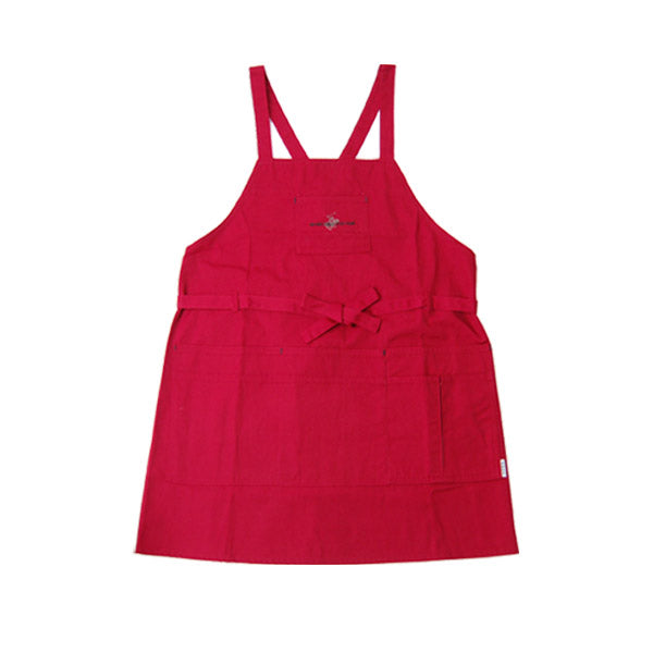 男女兼用 6ポケット付き ガーデニングエプロン ショート丈  M-L (女性用 男性用 腰巻 紐 ガーデニング ユニフォーム 園芸) (キッチン) (在庫限り)