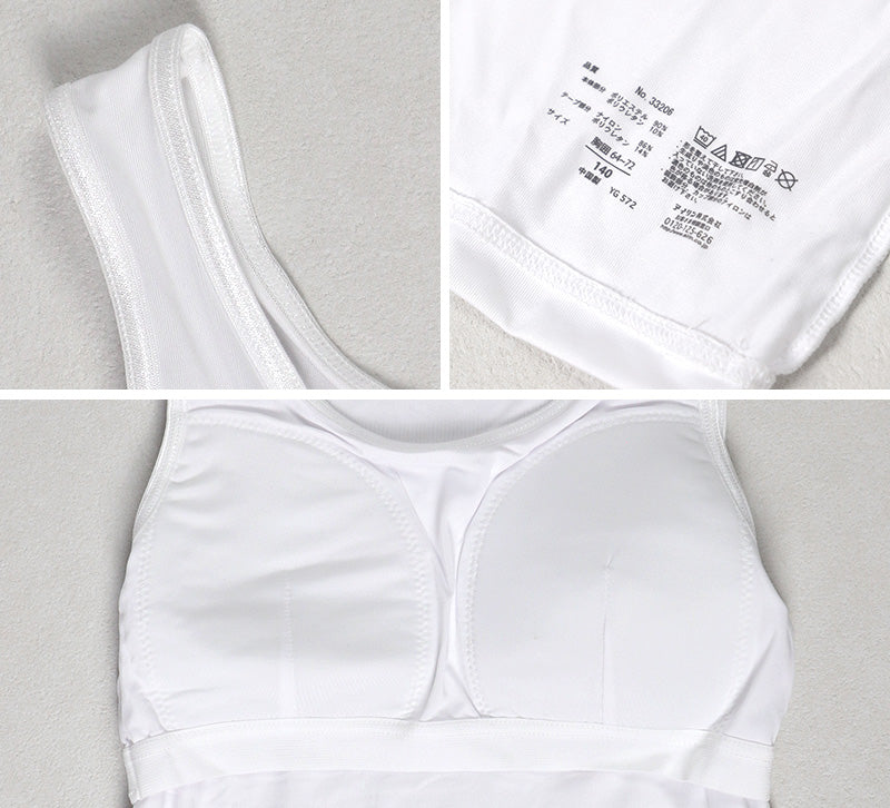 体育deインナー カップ付き タンクトップ 140cm～165cm (女の子 女子 カップ付 インナー スポーツインナー キッズ ジュニア)