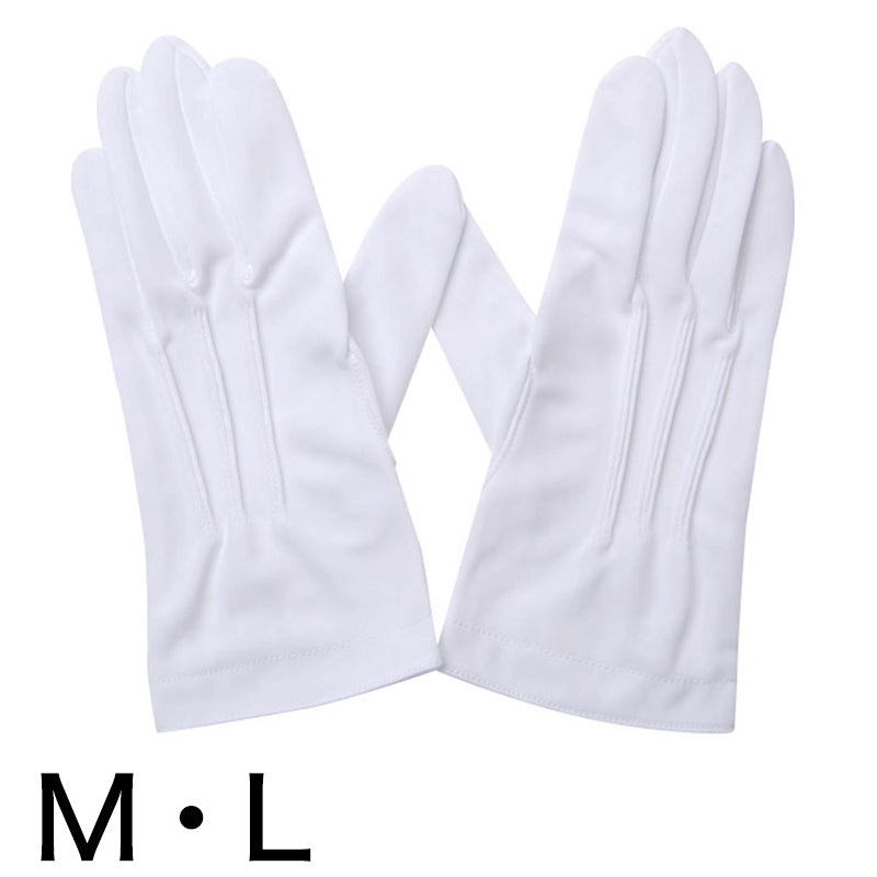 ナイロン100% 紳士用 ホック付き礼装手袋 (M・L)ON【ビジネスウェア】[141821-07] (取寄せ)